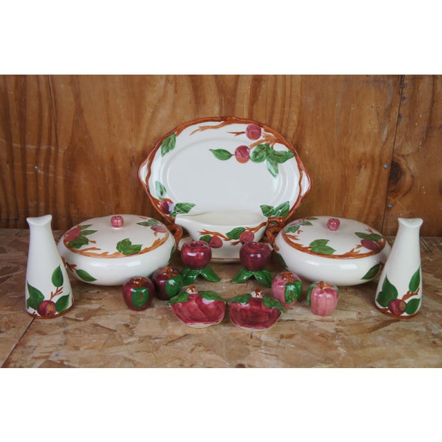 Vintage Franciscan Apple Pattern Dinnerware Hand Painted Usa England - 120 Piece For Sale - Image 12 of 13