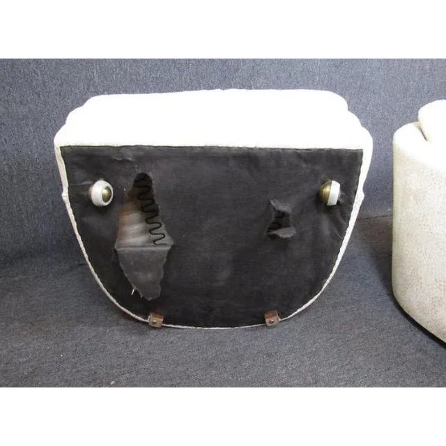 Pair of Mid-Century White Lounge Chairs For Sale - Image 11 of 11