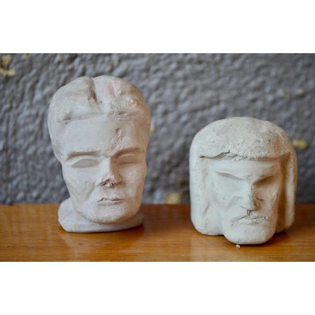 Sculpted Heads in Plaster and Wax, 1920s-1940s, Set of 4 For Sale - Image 3 of 9