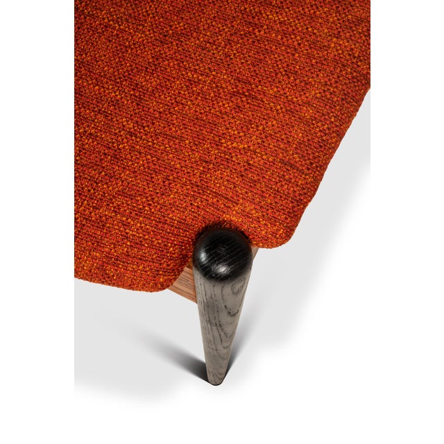 Rare Mid-Century Modern Two Seater Sculpted Bench in Oak & New Two-Toned Upholstery by Arthur Umanoff, Usa, C. 1960s For Sale - Image 15 of 18