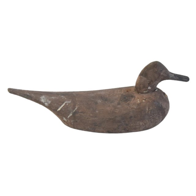 Antique Rustic Primitive Farmhouse Cabin Carved Duck Decoy For Sale - Image 4 of 5