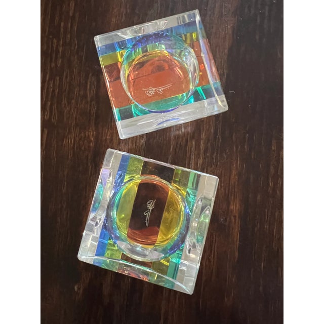 Oleg Cassini Oleg Cassini Crystal Votive Candle Holders - a Pair For Sale - Image 4 of 9