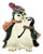Early 21st C. Vintage Boho Chic Americana Two Penguins Christmas Brooch, Christopher Radko. For Sale
