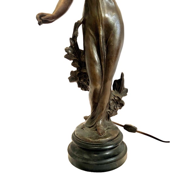 Early 20th Century Art Nouveau Figural Lamp, by Viennese Sculptor Theodor Ullmann For Sale - Image 4 of 13