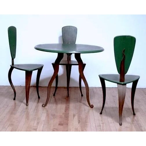 1980s Late 20th Century Post Modern Chair Handmade Wrought Iron & Wood For Sale - Image 5 of 5