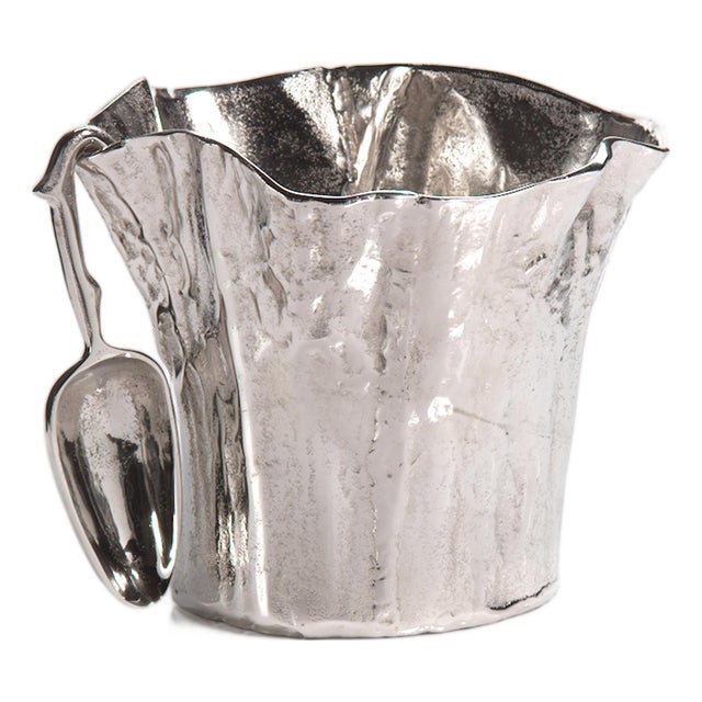 Kenneth Ludwig Chicago Artisan Aluminum Ice Bucket with Scoop For Sale