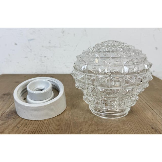 Vintage White Porcelain Wall Light, 1970s For Sale - Image 6 of 12
