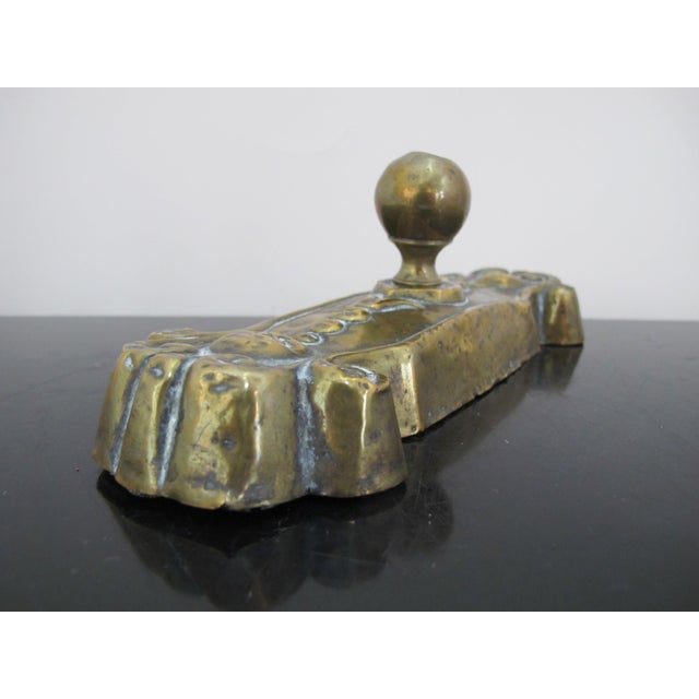 Metal Victorian Antique Brass & Cast Iron Fancy Paperweight or Doorstop For Sale - Image 7 of 8
