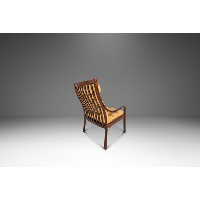 1970s Mid-Century Danish Modern Bentwood Lounge Chair in Rosewood & Original Fabric by Fredrik A. Kayser for Vatne Møbler, Denmark, C. 1970's For Sale - Image 5 of 18