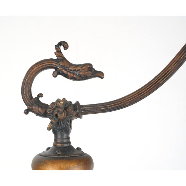 Victorian Mid 20th Century Restored Victorian Brass & Cast Iron Bridge Floor Lamp For Sale - Image 3 of 11