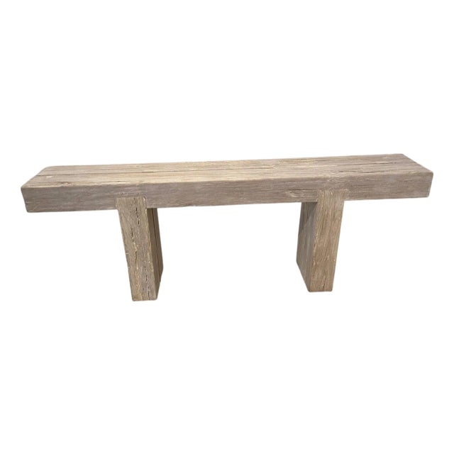 Andrianna Shamaris Teak Wood Log Console Table For Sale