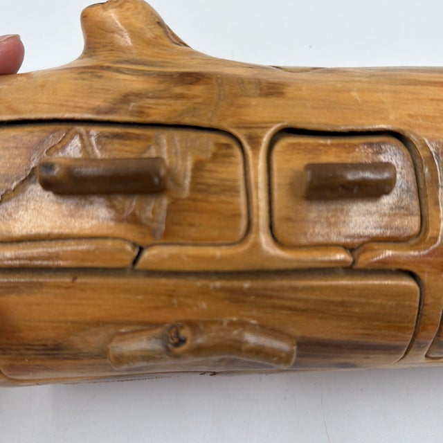 Vintage Nature Turns Aspen Wood Puzzle Jewelry Box With Drawers For Sale - Image 11 of 12