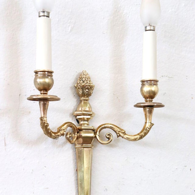 Antique Late 19th Century Sconces in Gilded Brass, Set of 3 For Sale - Image 3 of 14