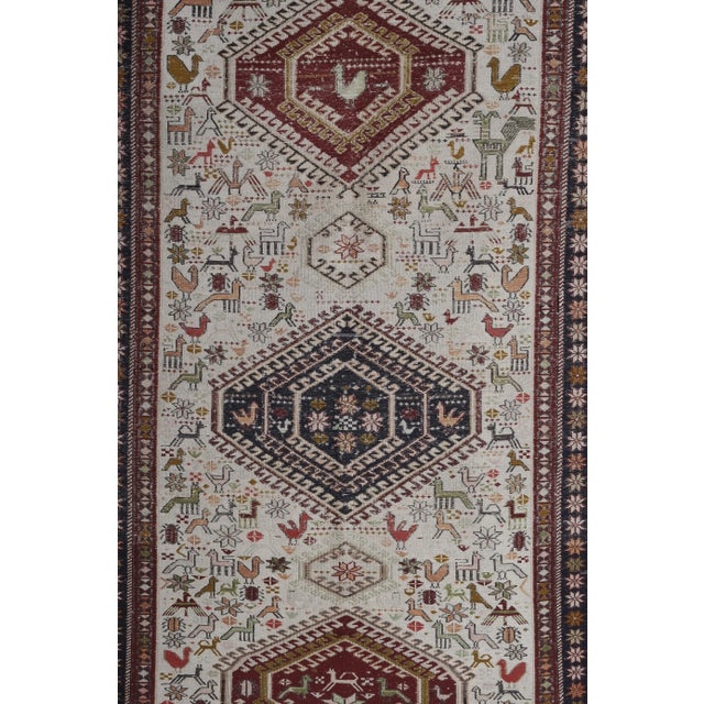 Vintage Animal Pattern Soumac Kilim Rug 3'6'' X 6'1'' For Sale - Image 6 of 12