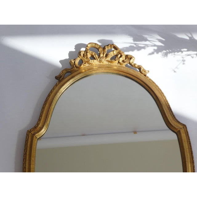 Vintage Ornate Gold Bow Mirror, 1950s For Sale - Image 6 of 8
