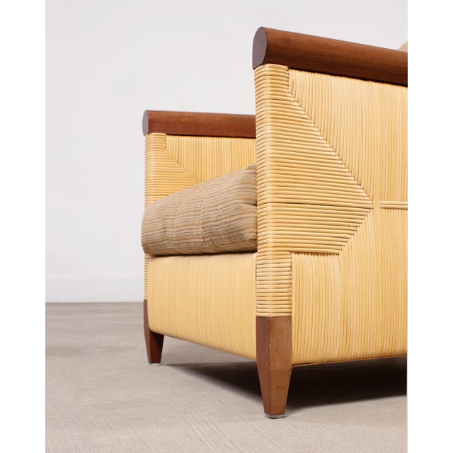 Tan Pair John Hutton for Donghia Merbau Rattan Lounge Chairs For Sale - Image 8 of 18