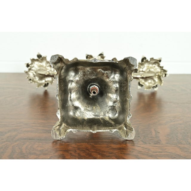 Tiffany & Co. Style Antique Victorian Silverplate Three-Light Candelabra For Sale - Image 12 of 14