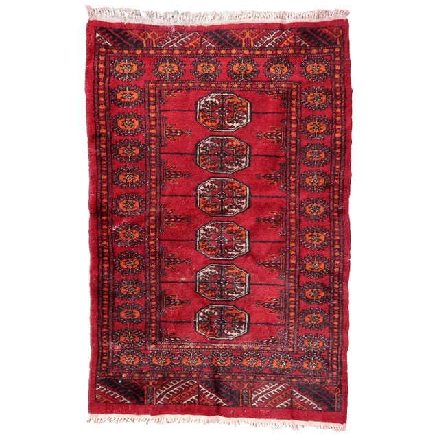 1970s Handmade Vintage Pakistani Lahore Rug 2.6' X 4' For Sale - Image 12 of 12