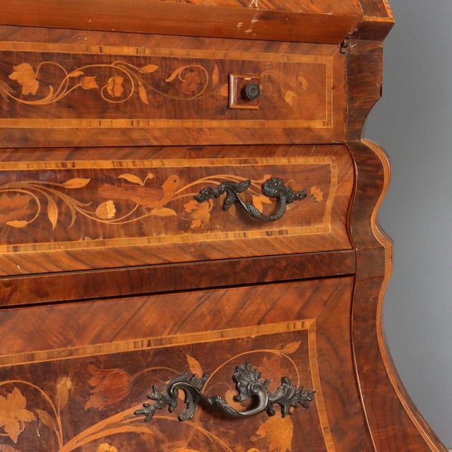 Dutch Style Secretaire with Floral Inlays For Sale - Image 9 of 15