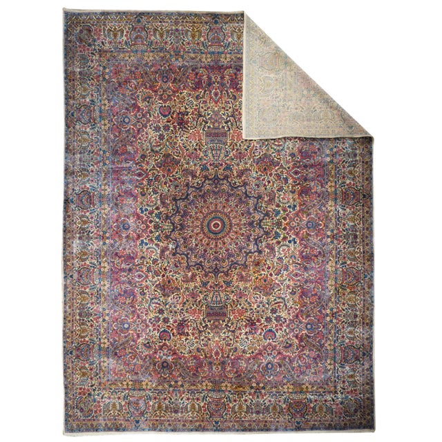 Antique Lavar Kerman Rug 11'7'' x 15'6''. A trade term applied to better quality pre-WWI Kermans. ‘Laver’ is corruption of...