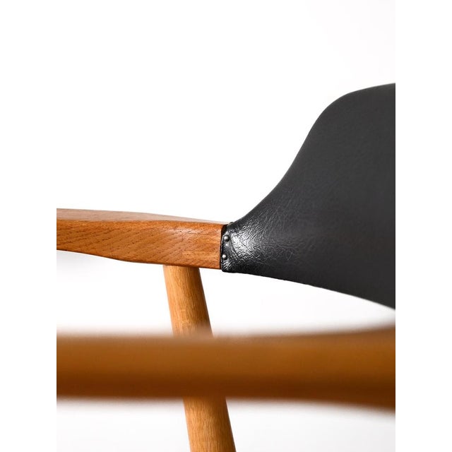 Black Scandinavian Armchair in Leatherette, 1960s For Sale - Image 8 of 12