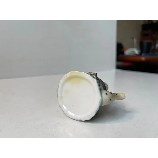 Antique Hand-Painted Porcelain Teapot Trinket with Black Reader For Sale - Image 6 of 7