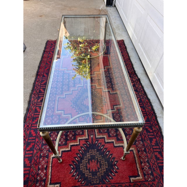 Maison Jansen Italian Maison Jansen Style Mixed Metal Coffee Table For Sale - Image 4 of 4