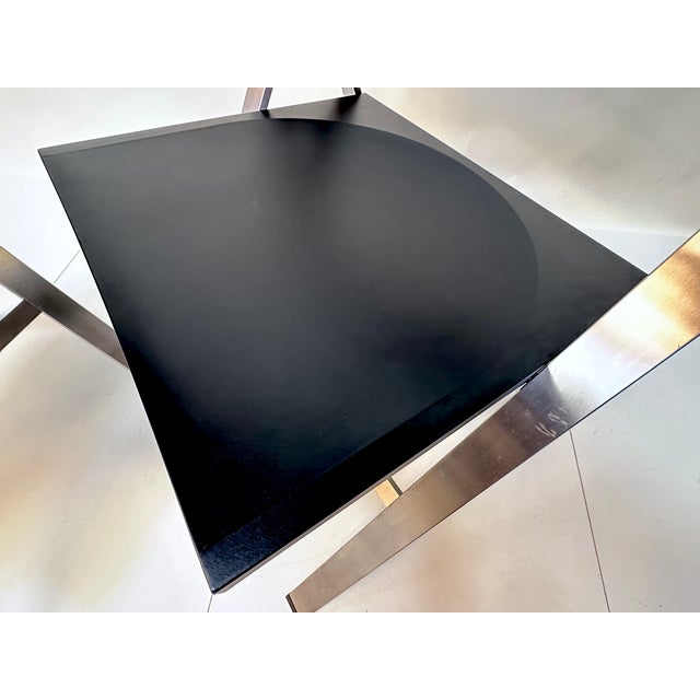 Tecno Model P08 Folding Chairs in Stainless Steel and Nylon by Justus Kolberg for Tecno, Italy, 1991, Set of 2 For Sale - Image 4 of 15