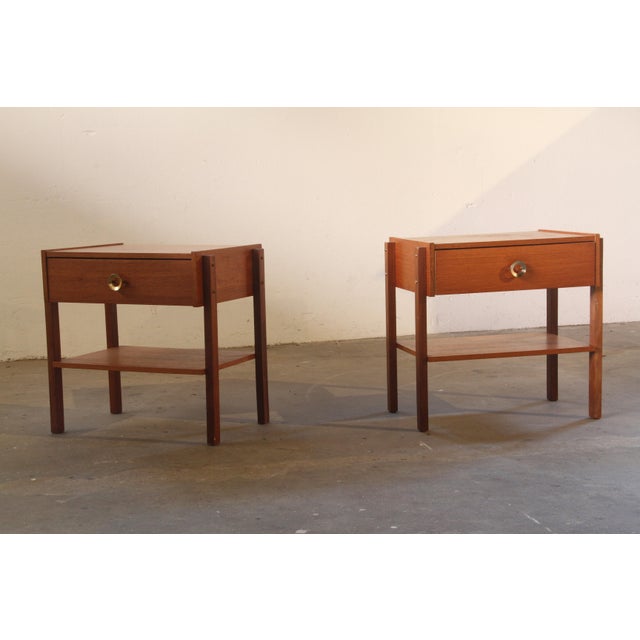 Brown Mid-Century Danish Teak Nightstands, 1960s, Set of 2 For Sale - Image 8 of 17