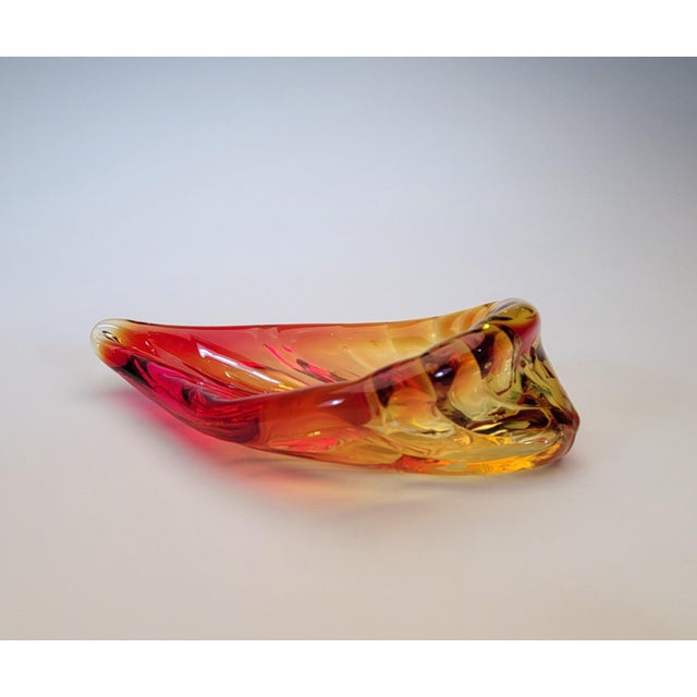Glass Mid Century Leaf Ashtray by Blenko Art Glass For Sale - Image 7 of 11