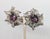 Napier Vintage 1950s Signed Napier Silvertone Filigree Faux-Amethyst Flower Clip Earrings- 2 Pieces For Sale - Image 4 of 8
