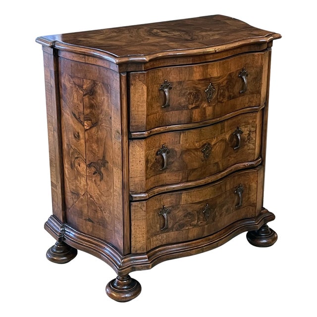 Italian Baroque Style Serpentine 3-Drawer Commode For Sale