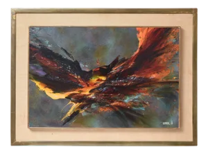 Bird Fury Painting by Leonardo Nierman, Circa 1966