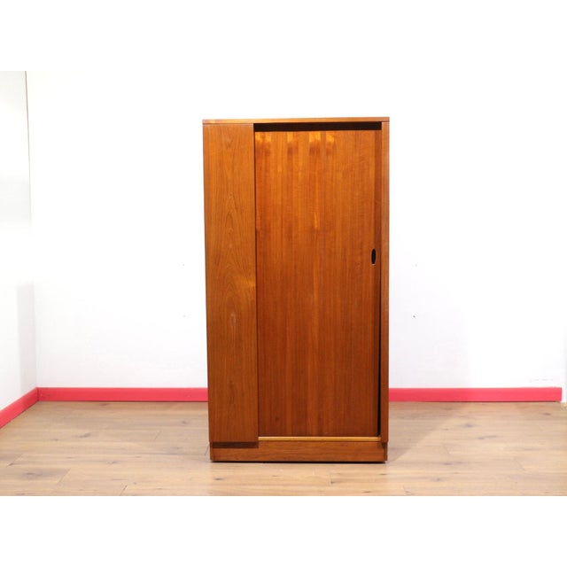 Mid Century Modern Vintage Teak Tambour Door Low Armoire Wardrobe by Austinsuite For Sale - Image 10 of 15