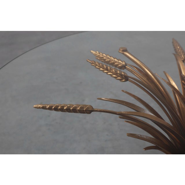 Metal Hollywood Regency Gilt Sheaf of Wheat Side Table in the style of Coco Chanel, Italy, 1960s For Sale - Image 7 of 12