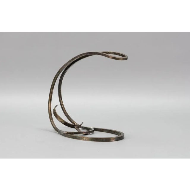 Art Deco French Silvered Brass Bottle Holder For Sale - Image 9 of 18