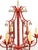 1950s Fabulous Italian Tole Vintage Red Faux Bamboo Pagoda With Brass Bells Chandelier ~ Rewired ~ Restored ~ Rejuvenated For Sale - Image 5 of 12