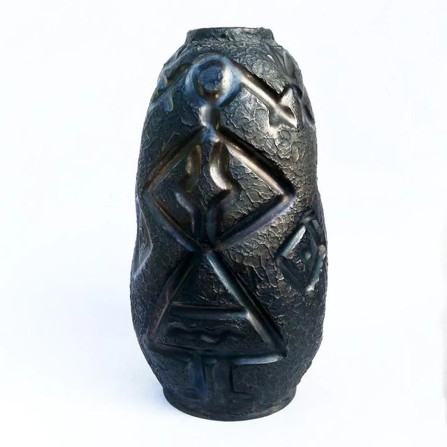 Modern Black Pottery Vase from Coperativa OLTUL Miercurea-Ciuc, 1950s For Sale - Image 3 of 6