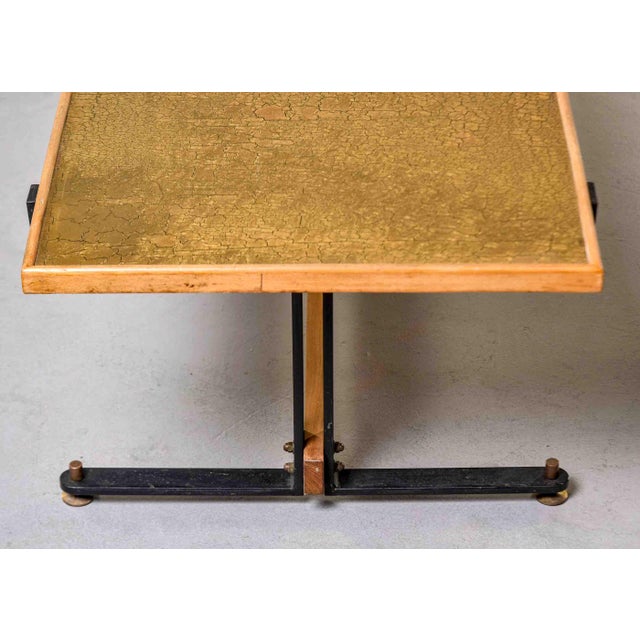 Brass Mid-Century Italian Cocktail Table With Craquelure and Enamel Top For Sale - Image 8 of 12