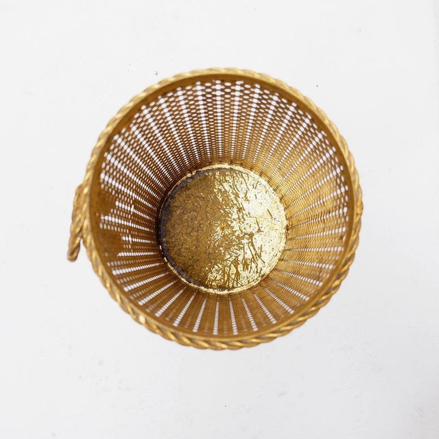 Hollywood Regency Hollywood Regency Gilt Umbrella Stand attributed to Li Puma Firenze, Italy, 1950s For Sale - Image 3 of 12