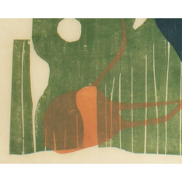 Green “Falling Forms” Abstract Relief Print by Walter Sorge For Sale - Image 8 of 8