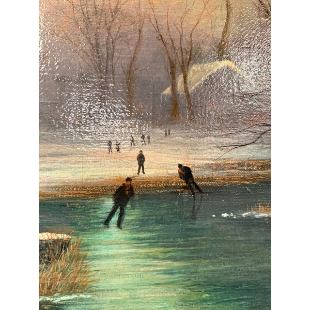 Nils Hans Christiansen Winter Landscape Painting. Denmark, Early 20th Century. For Sale - Image 14 of 16