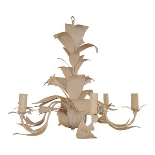 1950s Large Dorothy Draper Style 6 Light Chandelier For Sale