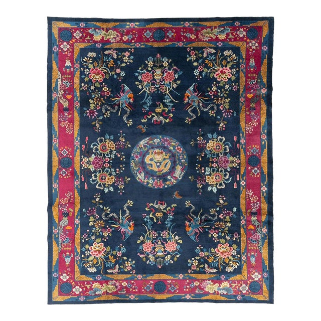 Galerie Shabab Collection Mid-20th Century Handmade Chinese Art Deco Room Size Carpet For Sale