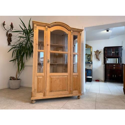 Rustic Farmhouse Display Cabinet For Sale - Image 3 of 17