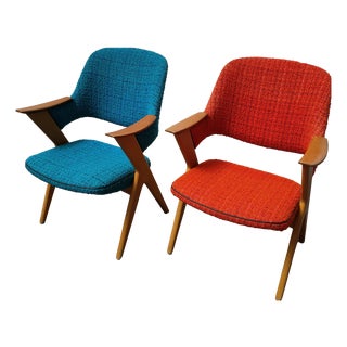 Mid-Century Scandinavian Fabric Armchairs, 1970, Set of 2 For Sale