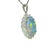 Early 21st Century 3.51 Carat Australian Black Opal Diamond Platinum Halo Pendant Necklace For Sale - Image 5 of 7