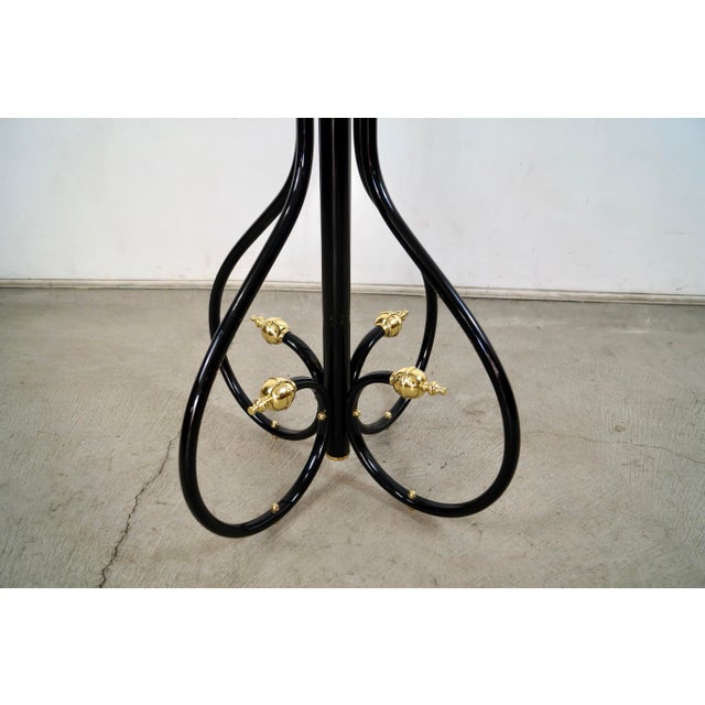 1980’s Hollywood Regency Black & Brass Plant Stand & Planter For Sale - Image 11 of 12