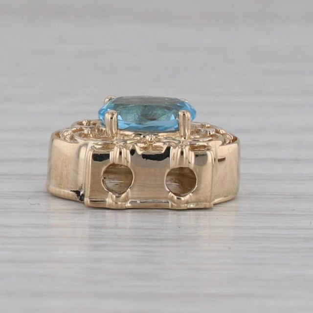 Gemstone Information: - Natural Topaz - Carats - 1.60ct Cut - Oval Color - Light Blue Treatment - Routinely Enhanced...