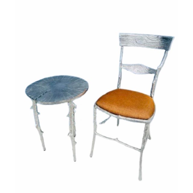 Early 21st Century Michael Aram “ Enchanted Forest” Accent Pewter Chair For Sale - Image 5 of 10